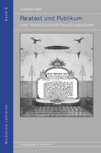 Wedekind, in eigener Sache – Paratext und Publikum – Susanne Fejer – ISBN 9783826086526 / 978-3-8260-8652-6 / 978-3-8260-8652-6